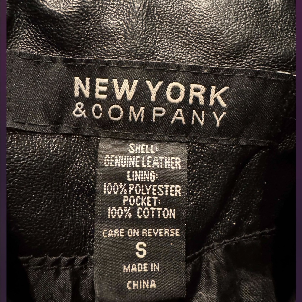 New York & Company Black faux Leather Jacket SMALL - Picture 4 of 7
